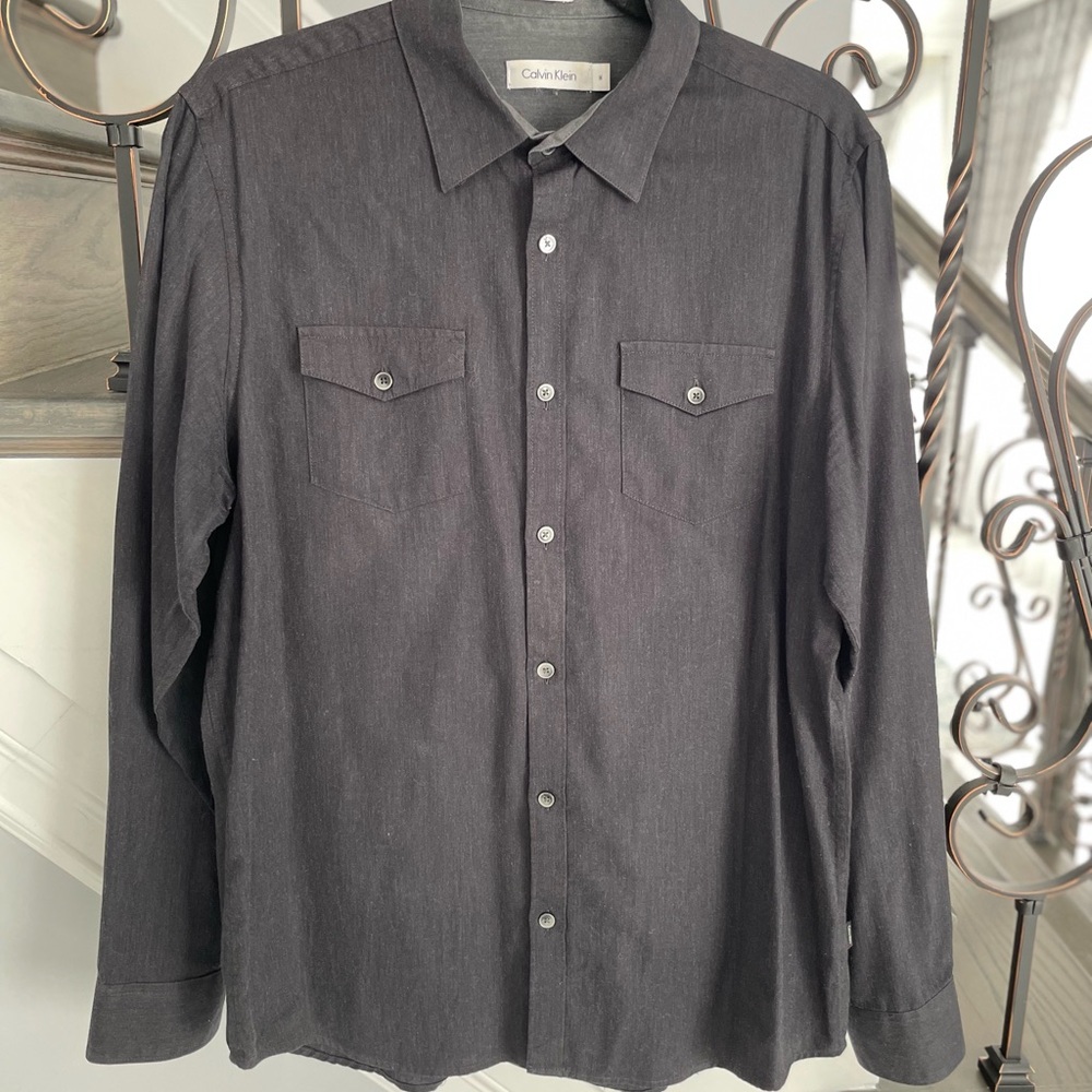 Calvin Klein Men’s Long Sleeve Shirt 100% Cotton Size Medium
